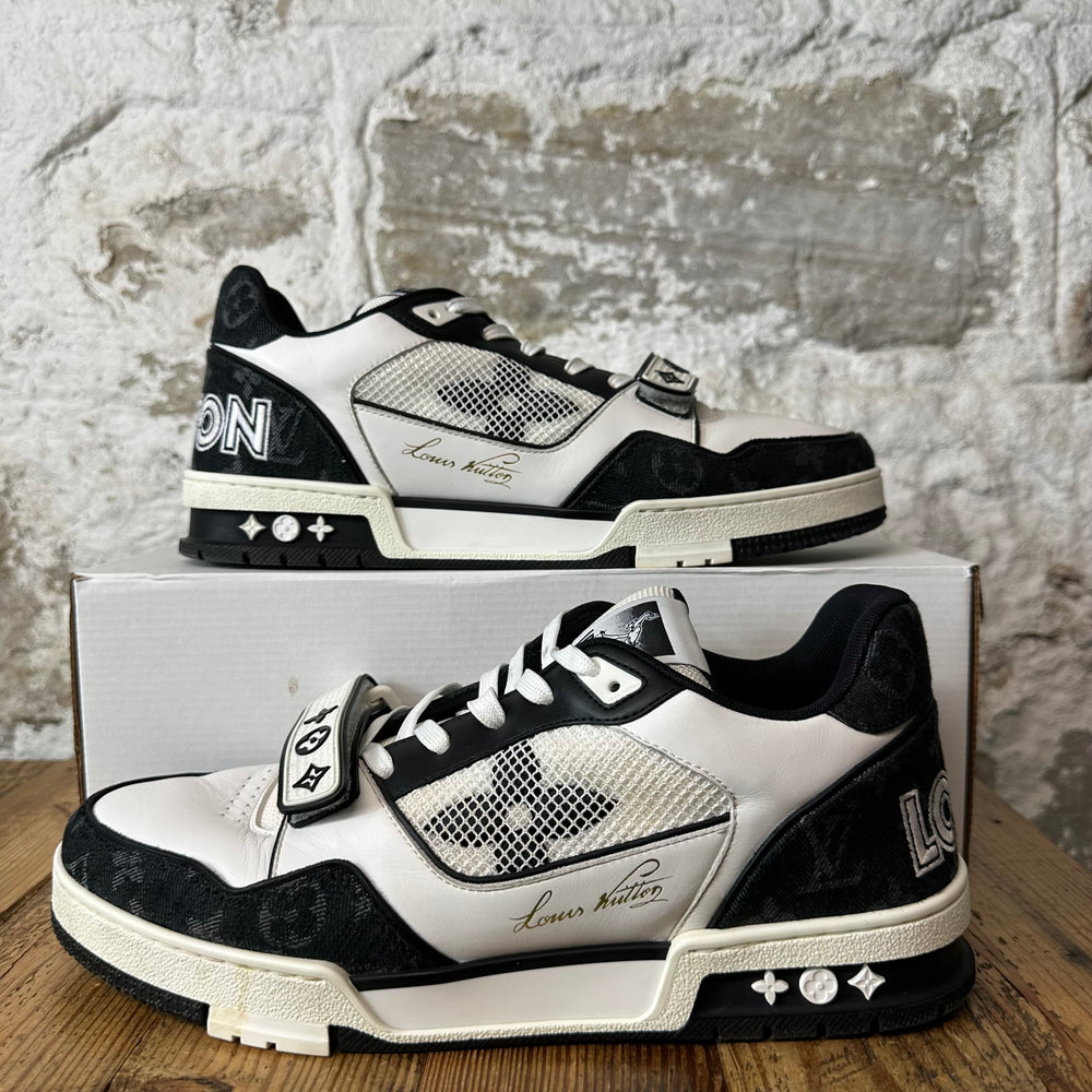 Louis Vuitton Black White Strap Trainer Sneaker Sz 10.5 (9LV)