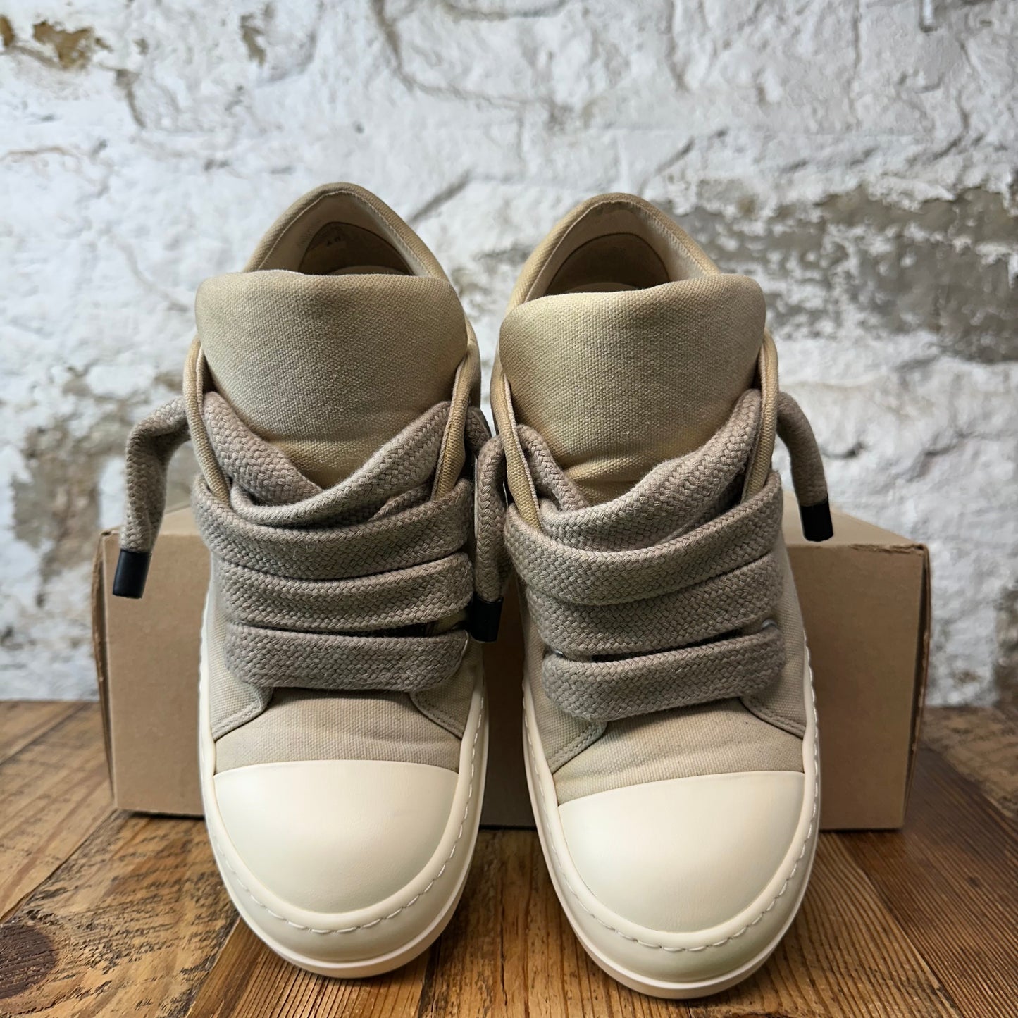 Rick Owens Jumbo Lace Puffer Parchment Milk Sneaker Sz 8 (41)
