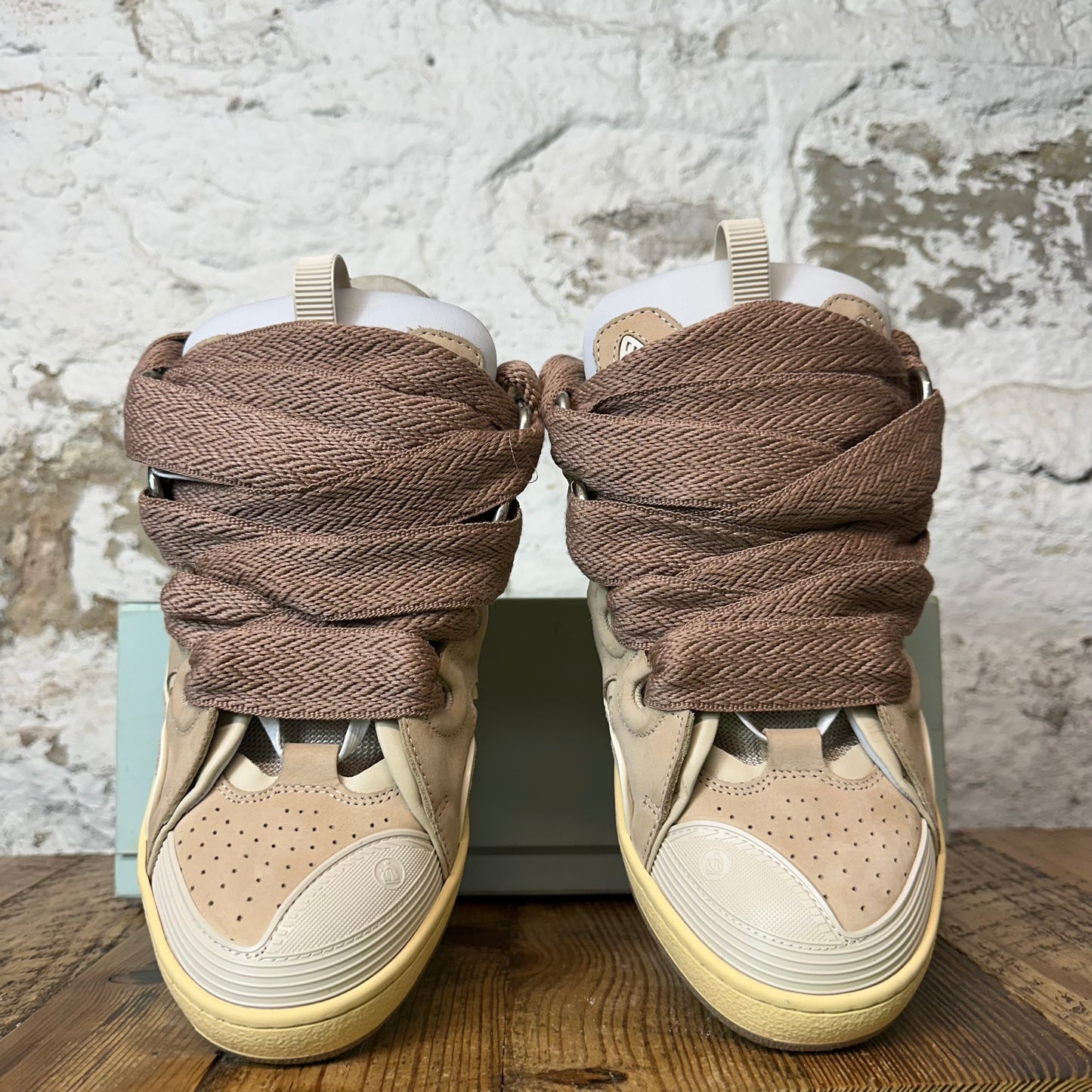 Lanvin Curb Beige Lace Nude Sneaker Sz 12 (45)