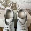 Alexander Mcqueen Silver Croc Tab White Sneaker Sz 8.5 (41.5)