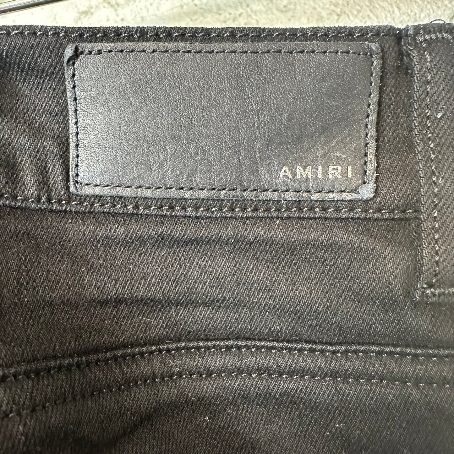 Amiri Plain Black Denim Jeans Sz 36