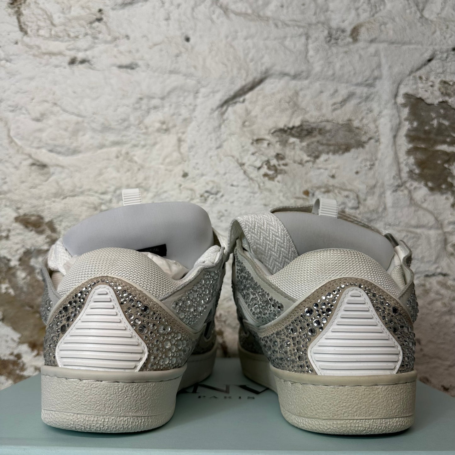 Lanvin Curb Rhinestone White Sneaker