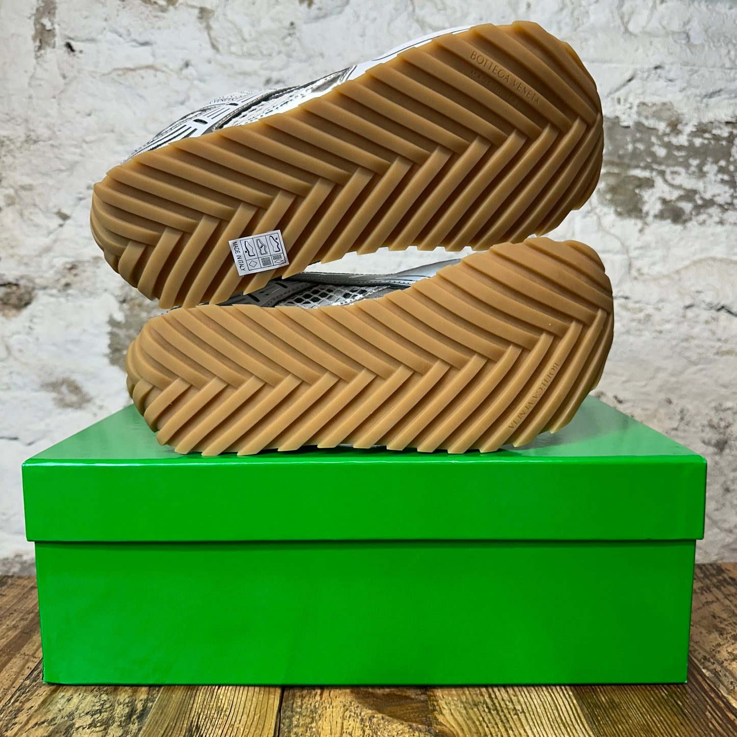 Bottega Veneta Silver White Orbit Sneaker Sz 11 (44) DS