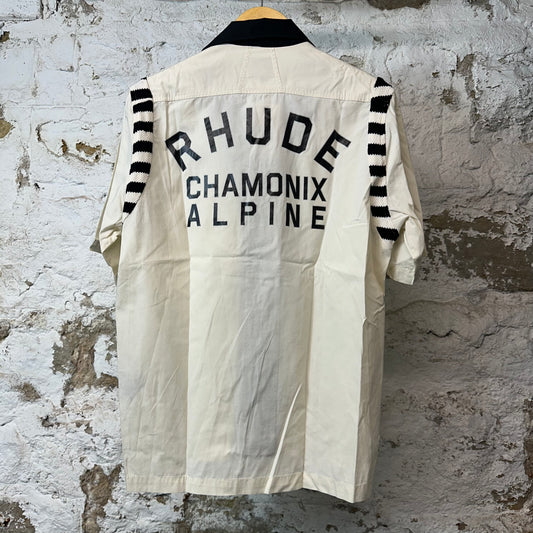 Rhude Champonix Apline Button Up Shirt White Sz M