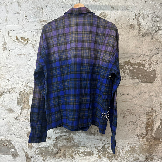Vale Blue Inferno Rhinestone Flannel