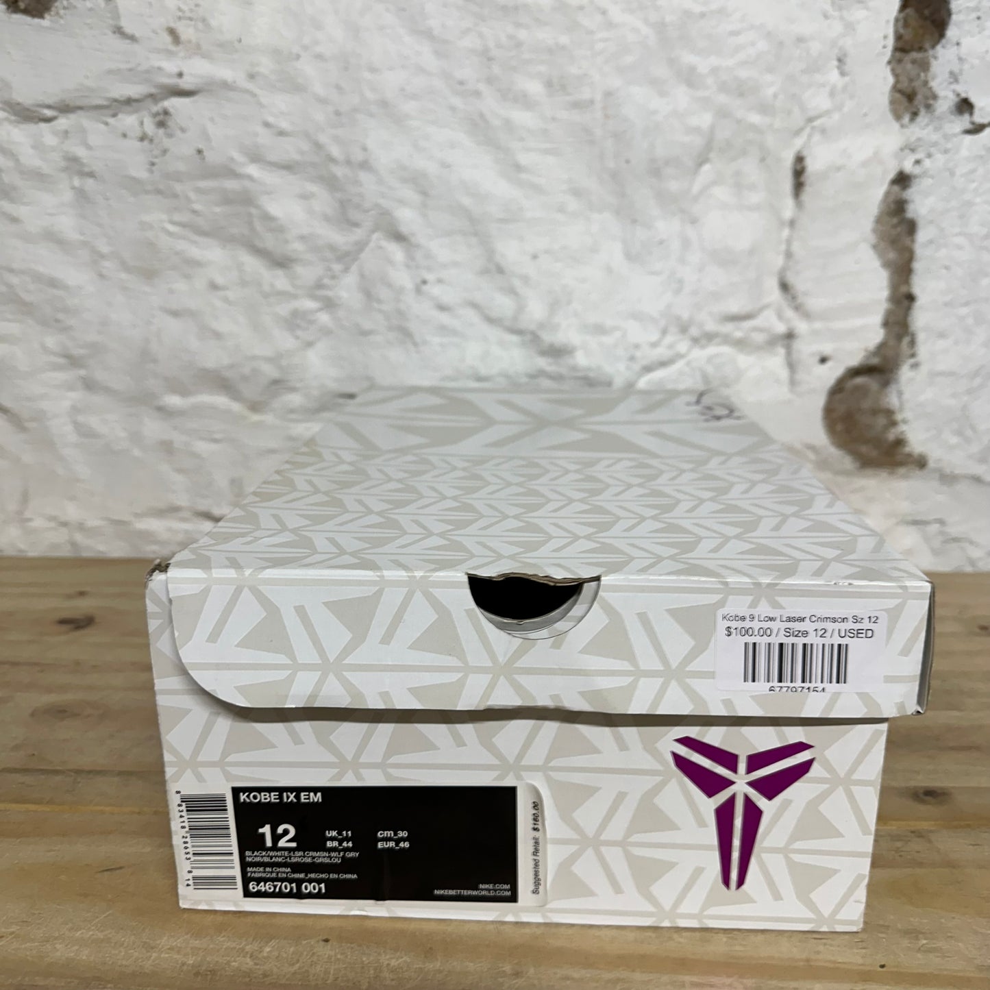 Nike Kobe 9 Low Laser Crimson Sz 12