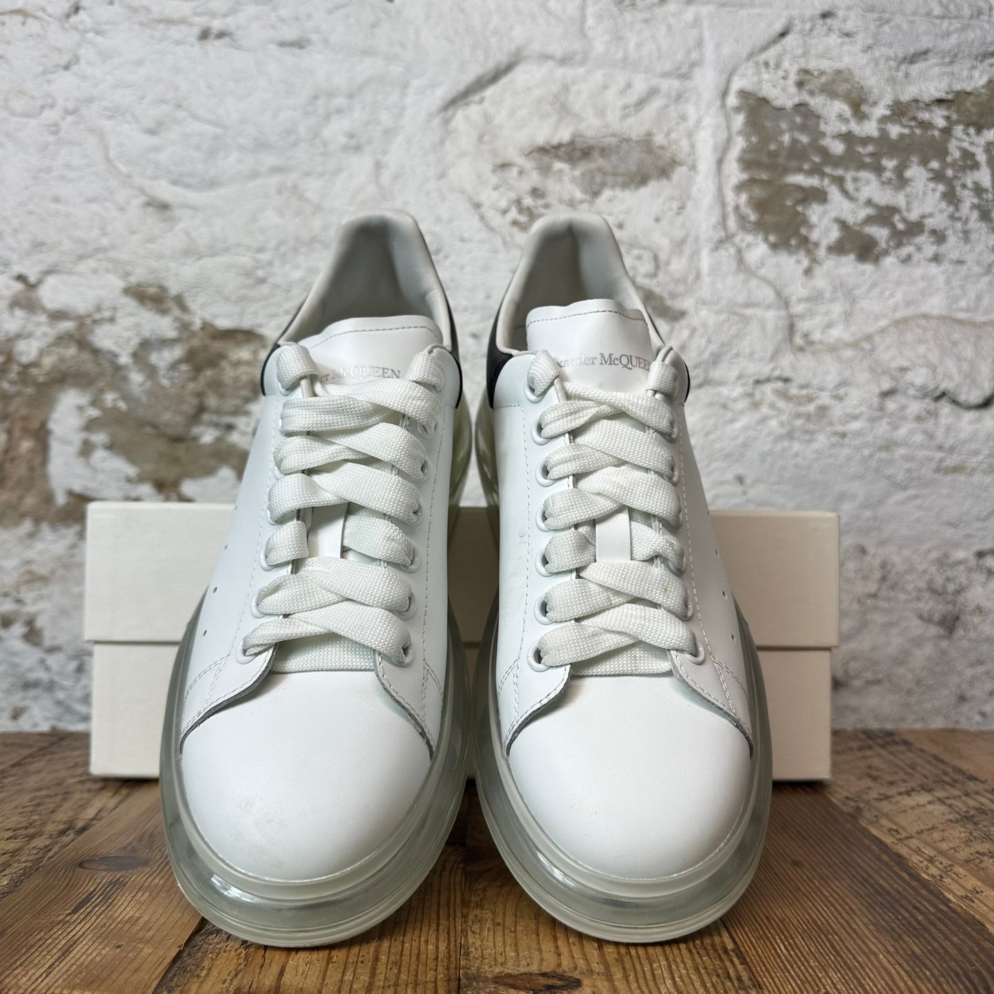 Alexander Mcqueen Black Tab White Bubble Sole Sneaker Sz 8.5 (41.5)