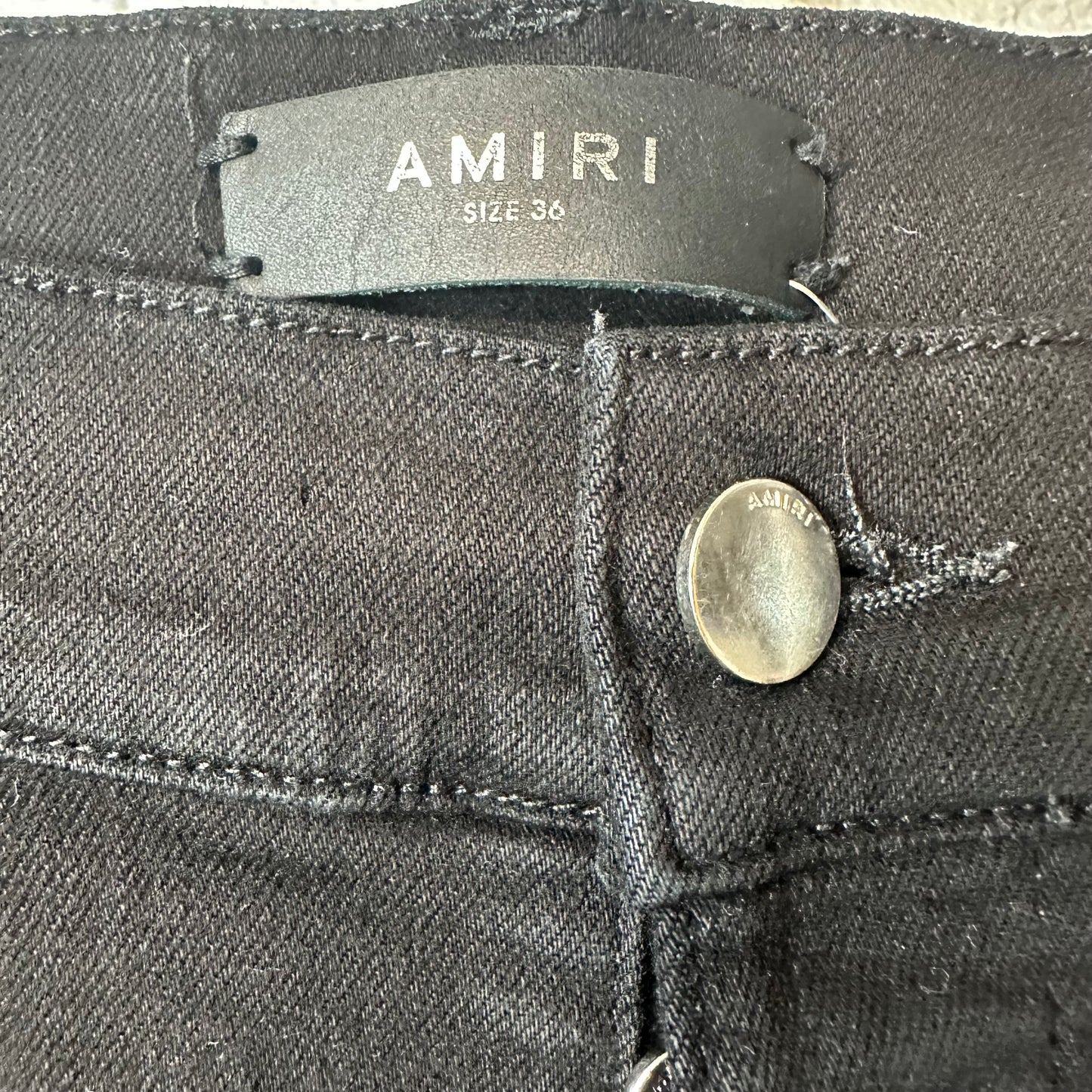 Amiri MX1 Black Paisley Black Denim Jeans Sz 36