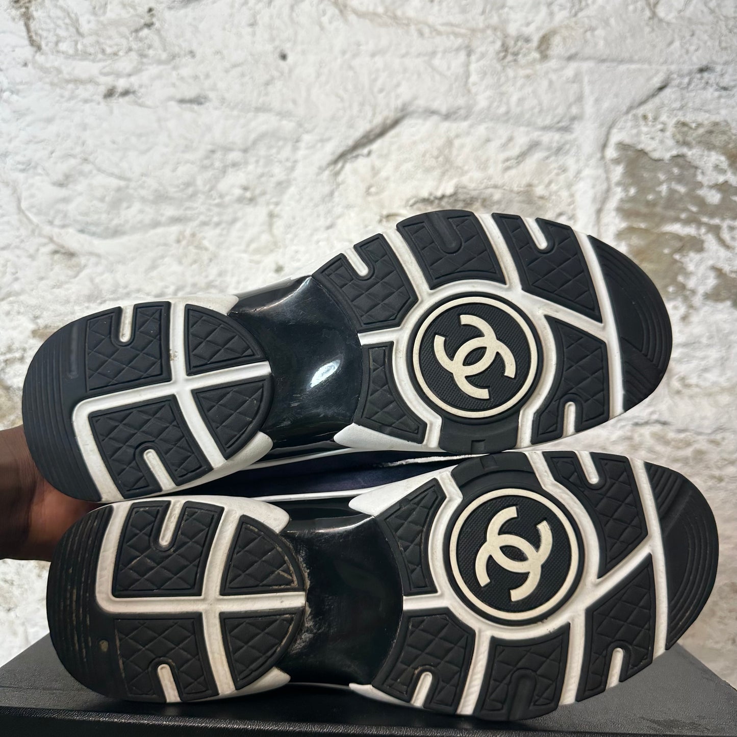 Chanel Red CC Tricolor Tweed Sneaker Sz 8.5 (41.5)