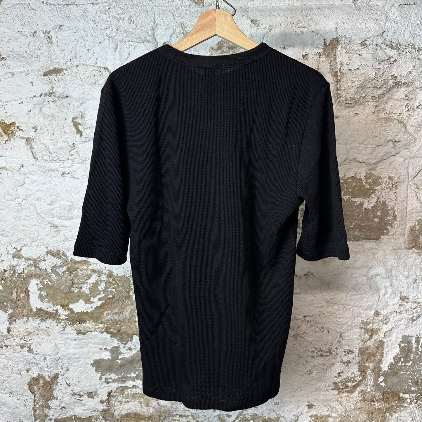 Chrome Hearts Embroidered CH Logo Waffle Black Shirt Sz M