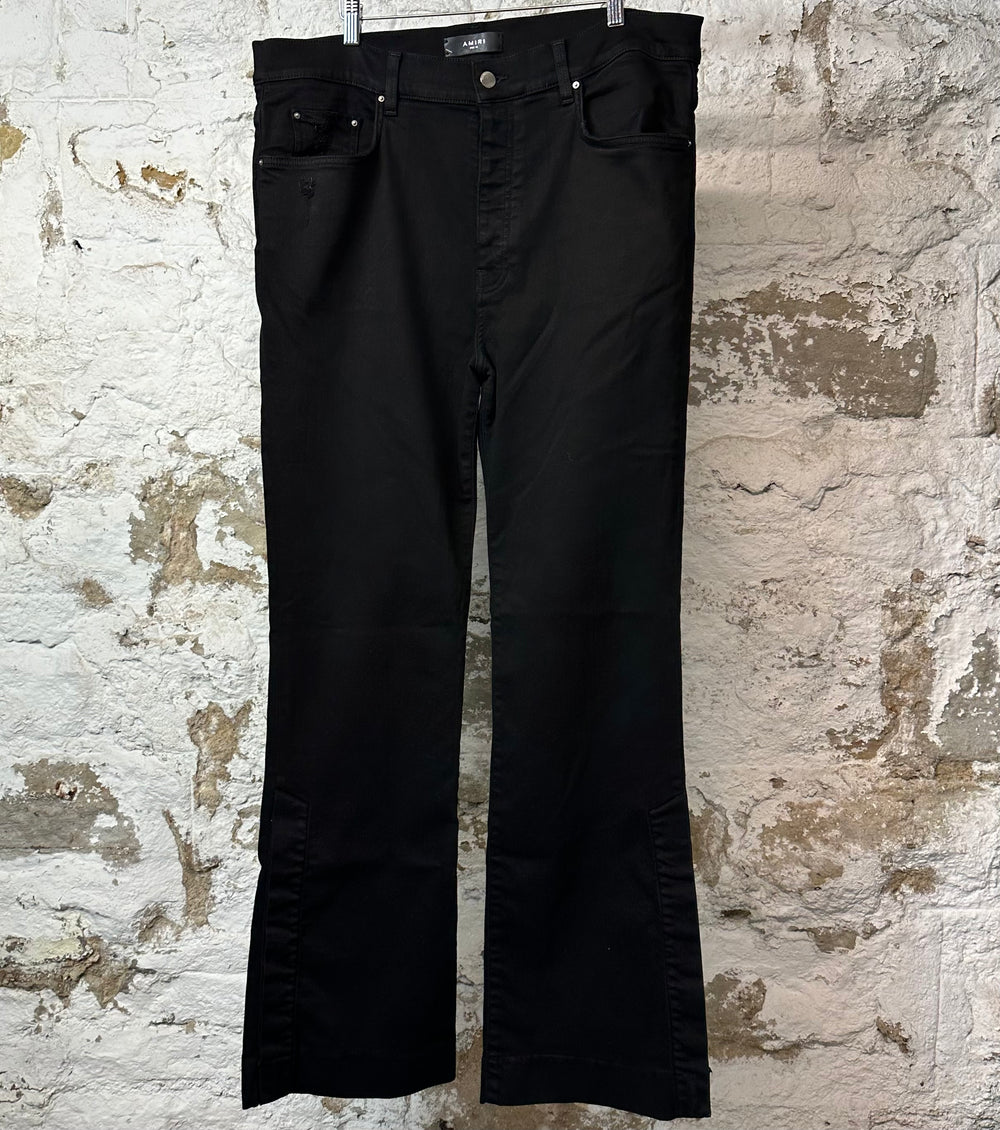 Amiri Plain Black Flare Denim Jeans Sz 36