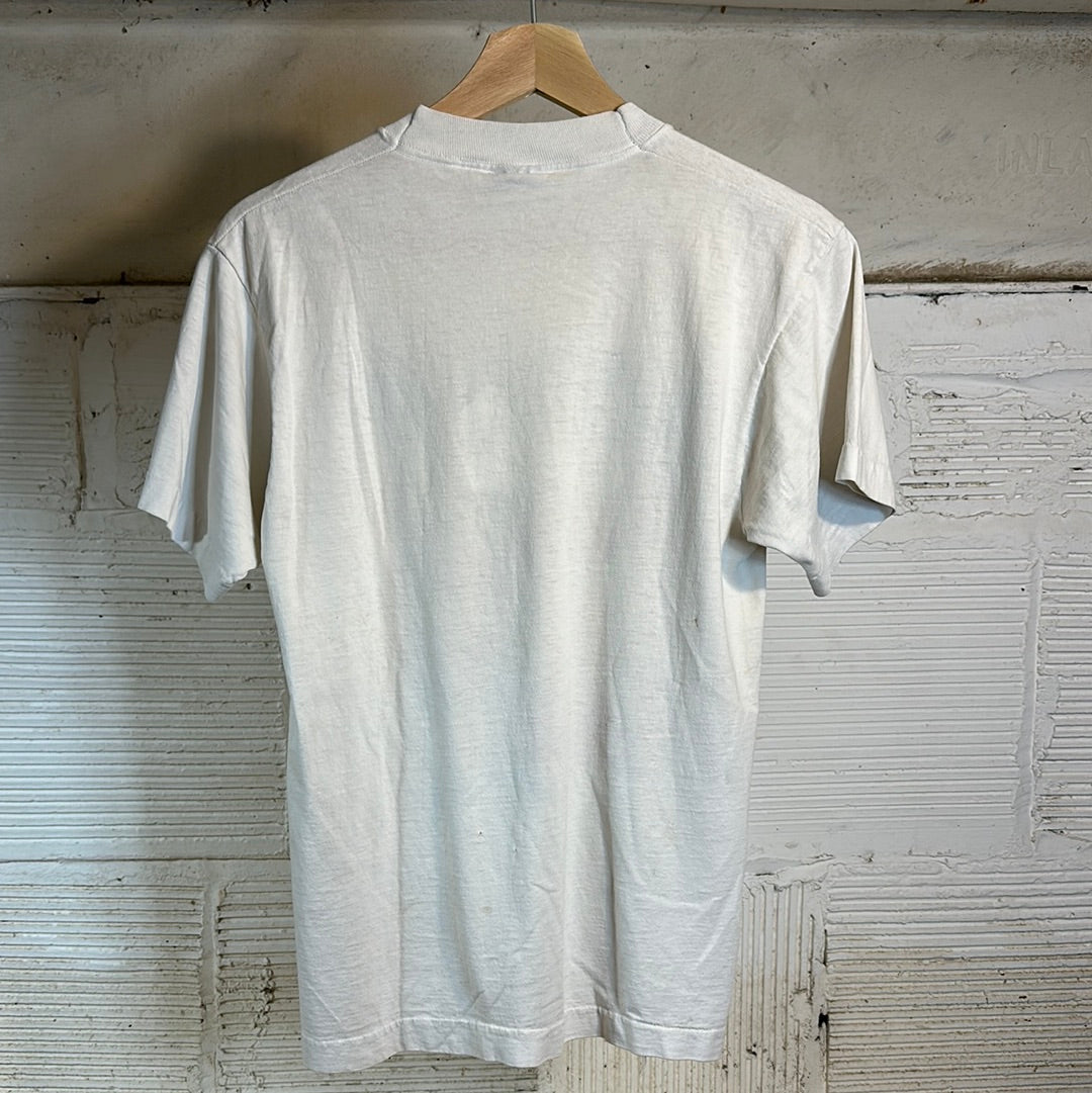 Bootleg Bart Simpson Sox Fan Bart Man White Tee Sz M