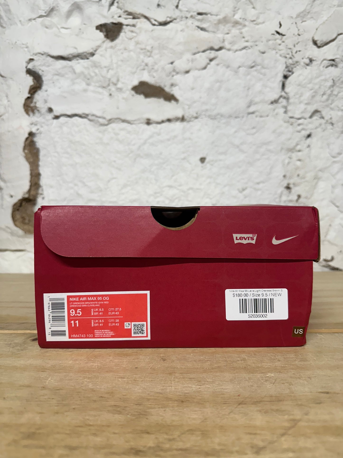 Nike Air Max 95 Levis Light Orewood Brown Sz 9.5 DS