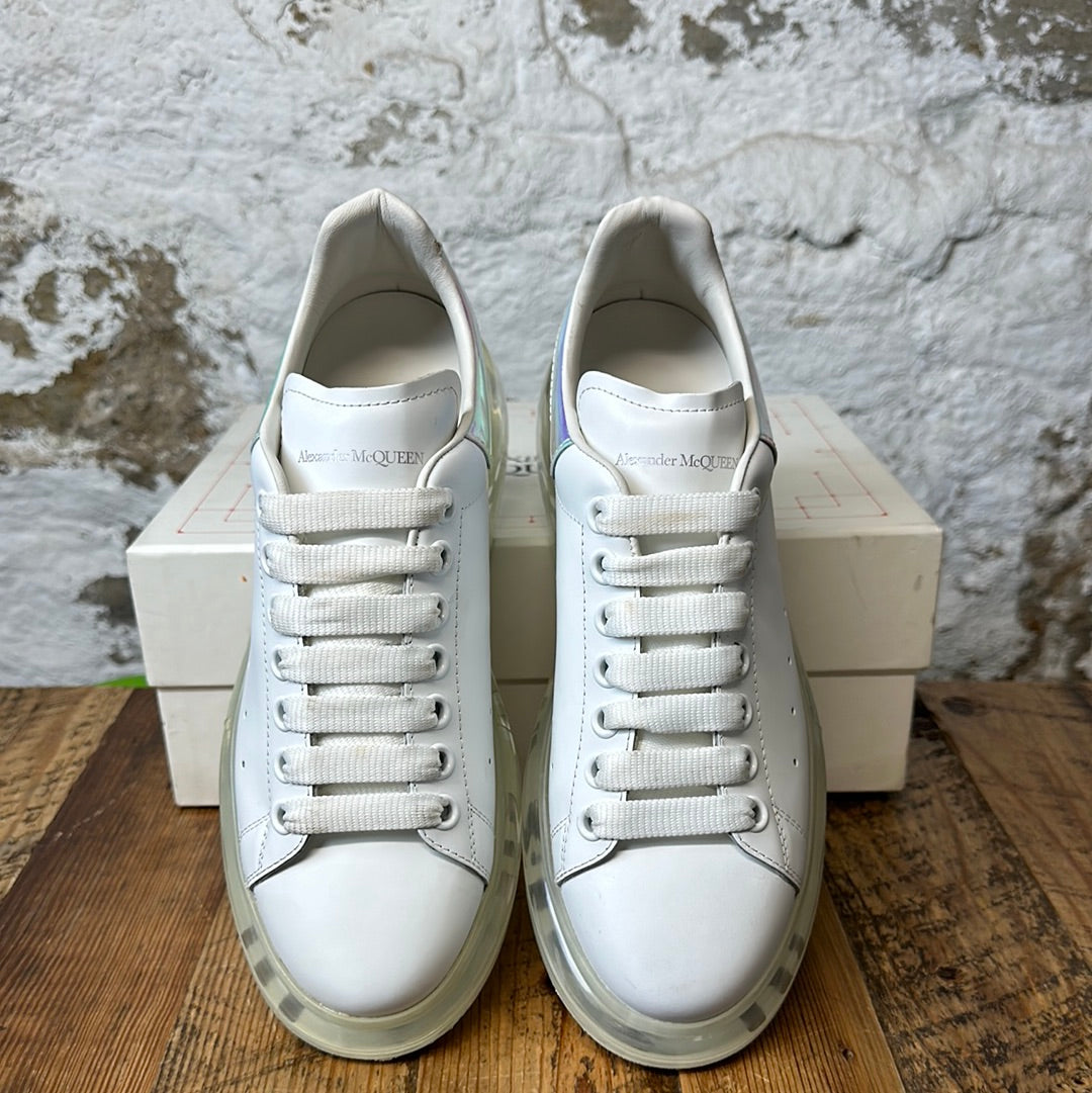 Alexander Mcqueen Iridescent Tab White Sneaker Sz 7 (40)