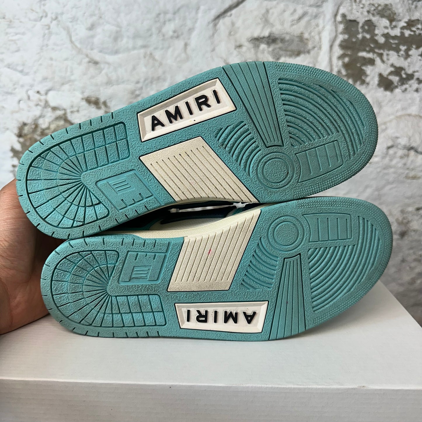 Amiri Blue Skeleton Teal White Low Sneaker Sz 6.5 (39) No Box