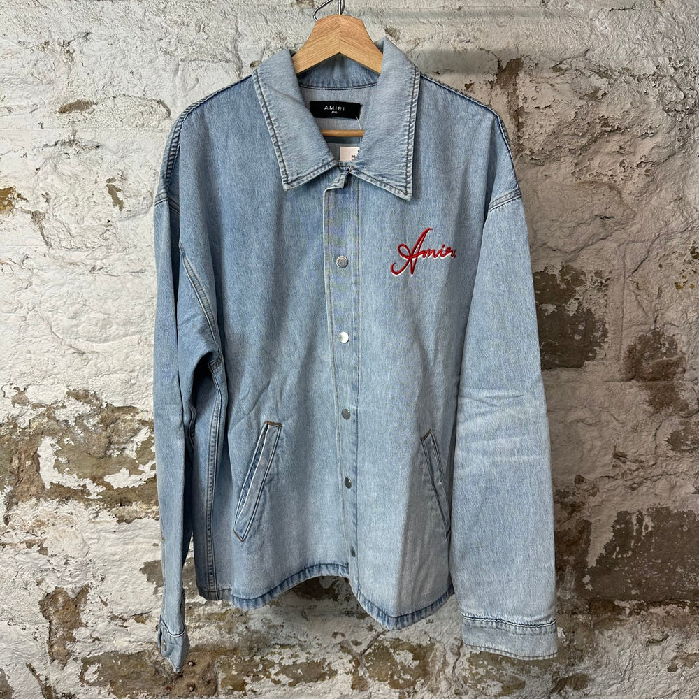 Amiri Resort Club Denim Coach Jacket Sz L