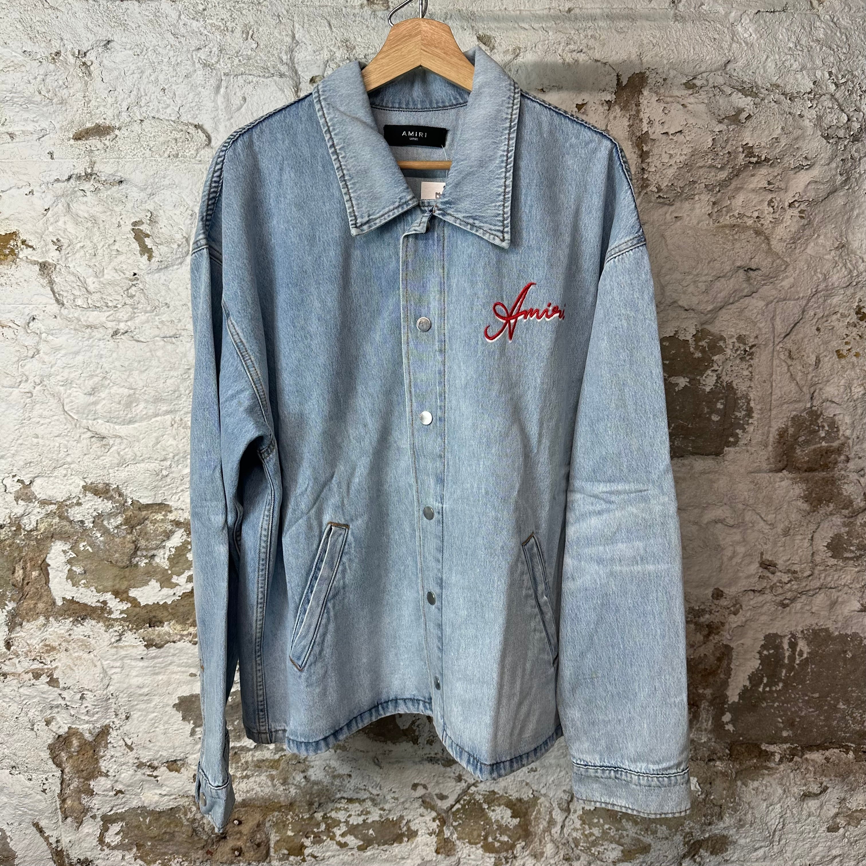 Amiri Resort Club Denim Coach Jacket Sz L