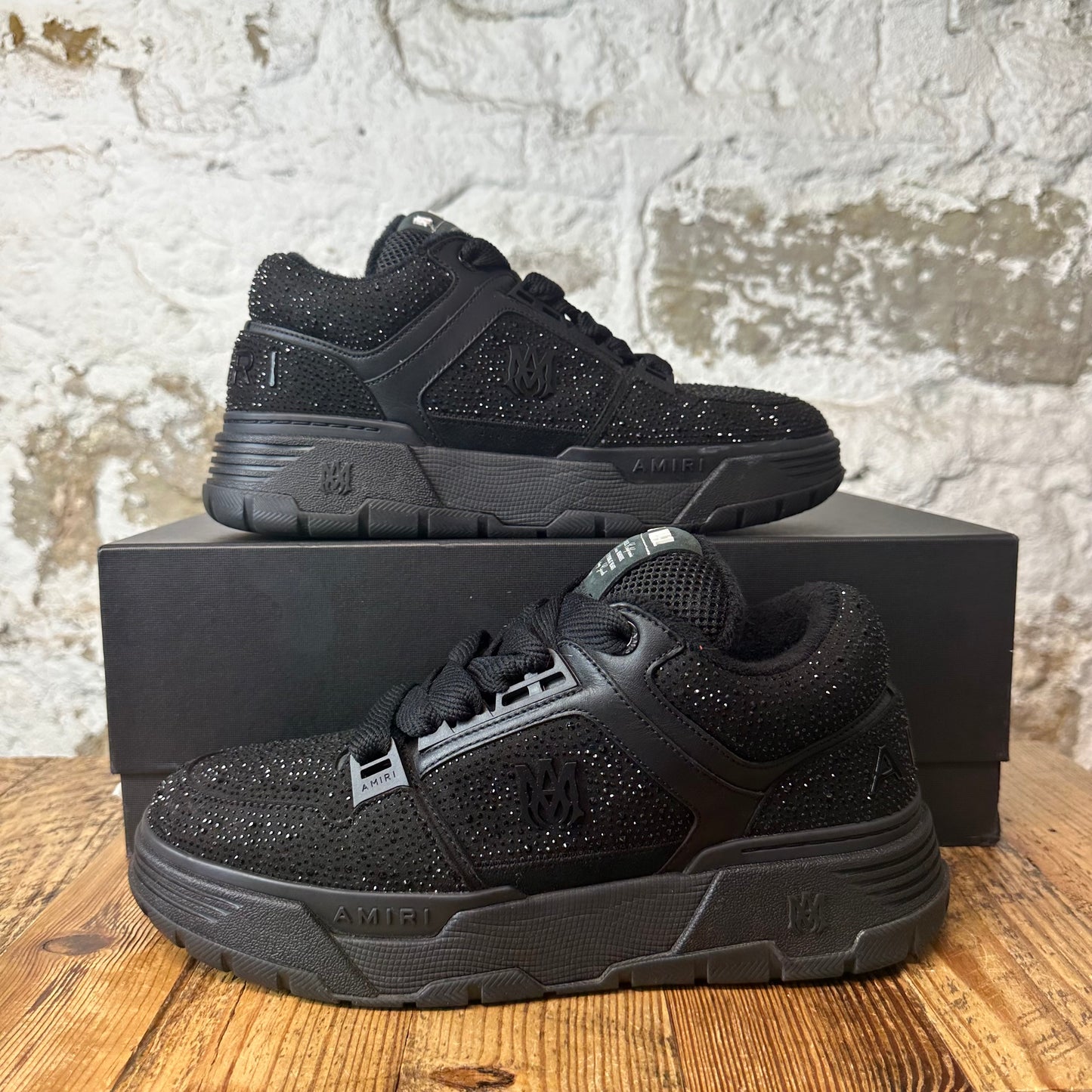 Amiri MA-1 Triple Black Crystal Sneaker Sz 11 (44)