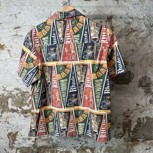 Rhude Multicolor Pendant Button Up Shirt Sz M