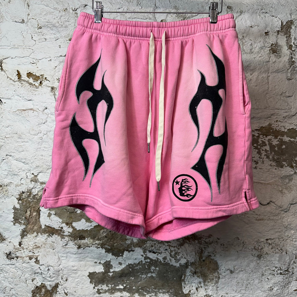 Hellstar Black Flame Pink Sweatshorts Sz M
