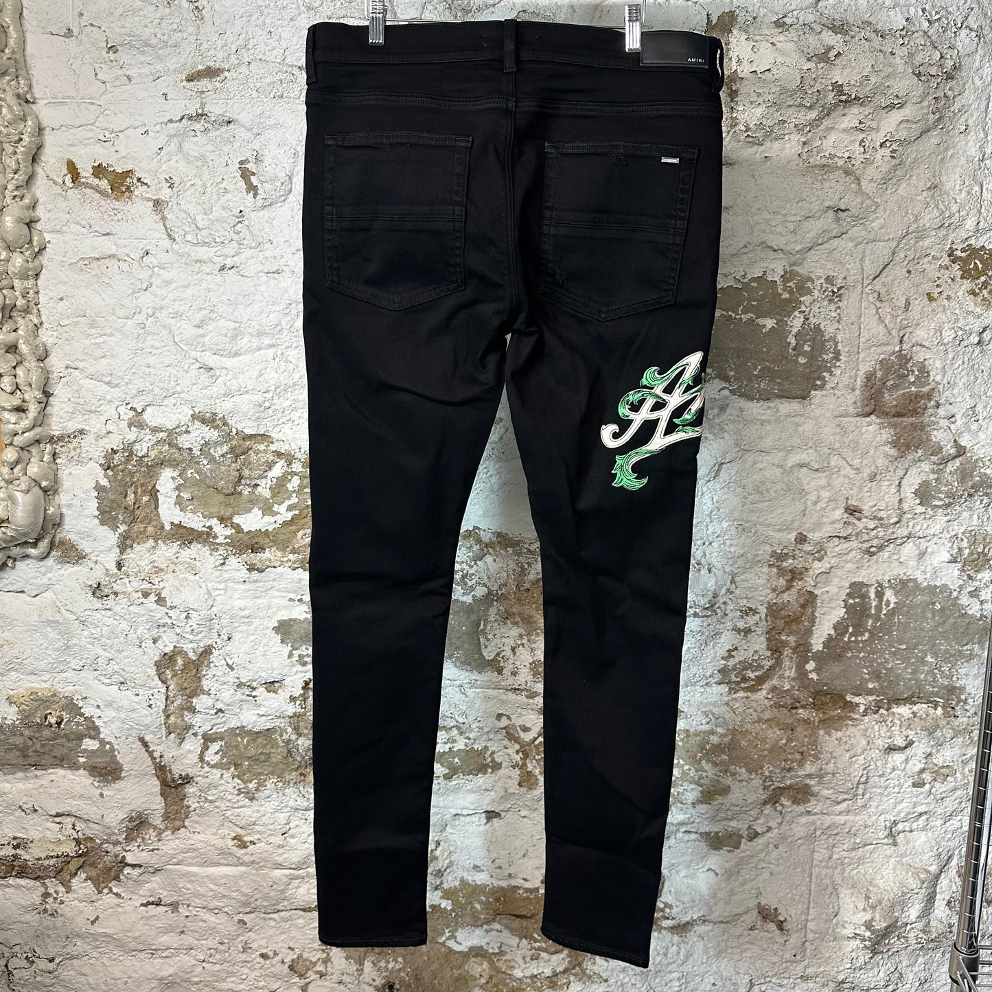 Amiri Vine Spell Black Denim Jeans Sz 36