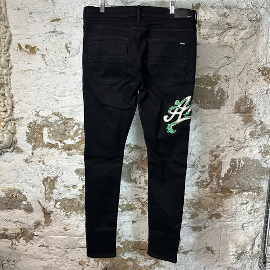 Amiri Vine Spell Black Denim Jeans Sz 36