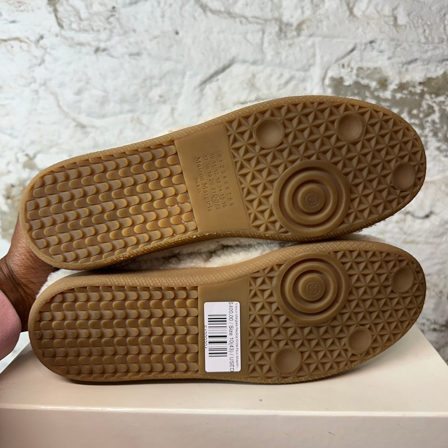 Maison Margiela Replica White Faux Shearling Sneaker Sz 10 (43)