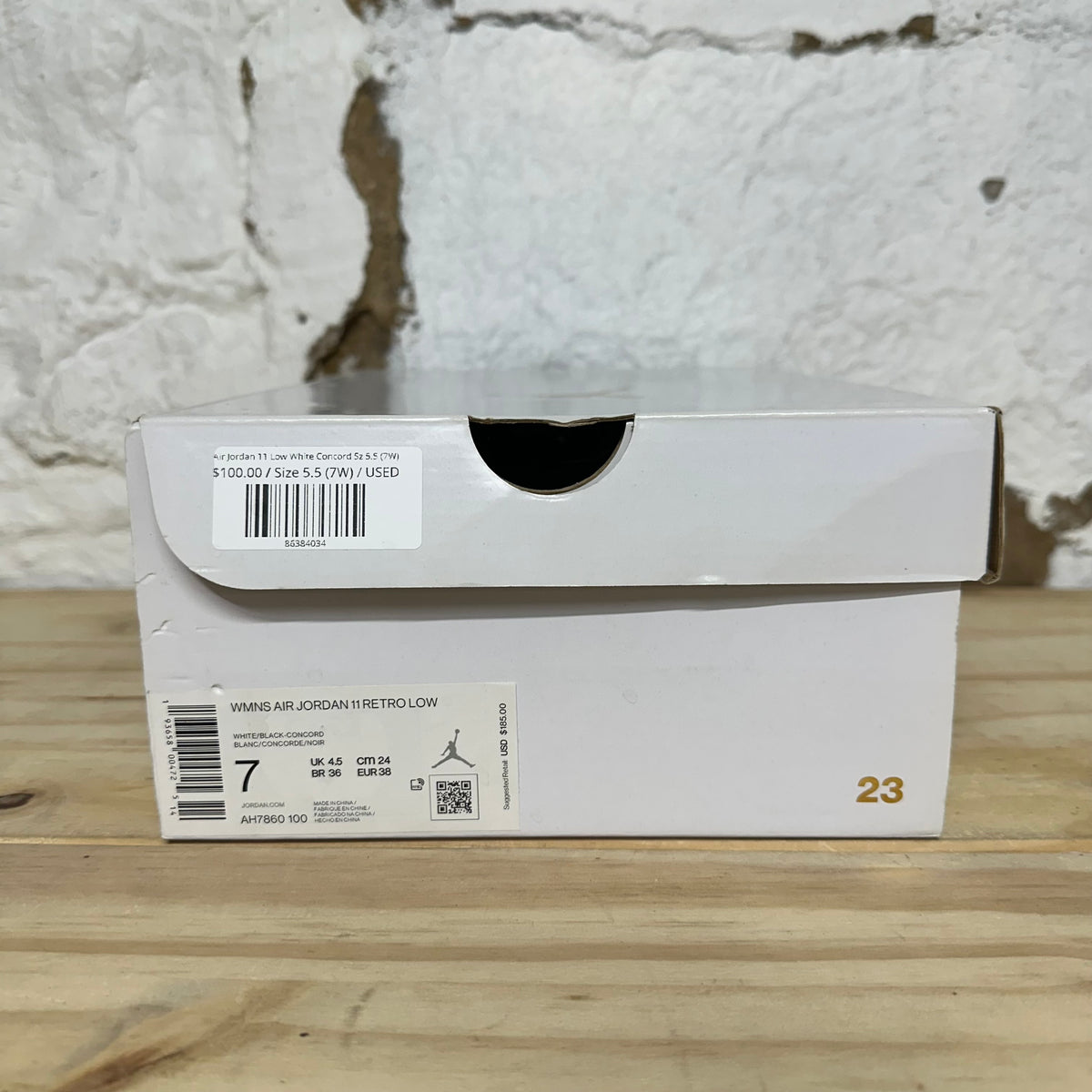 Air Jordan 11 Low White Concord Sz 5.5 (7W)