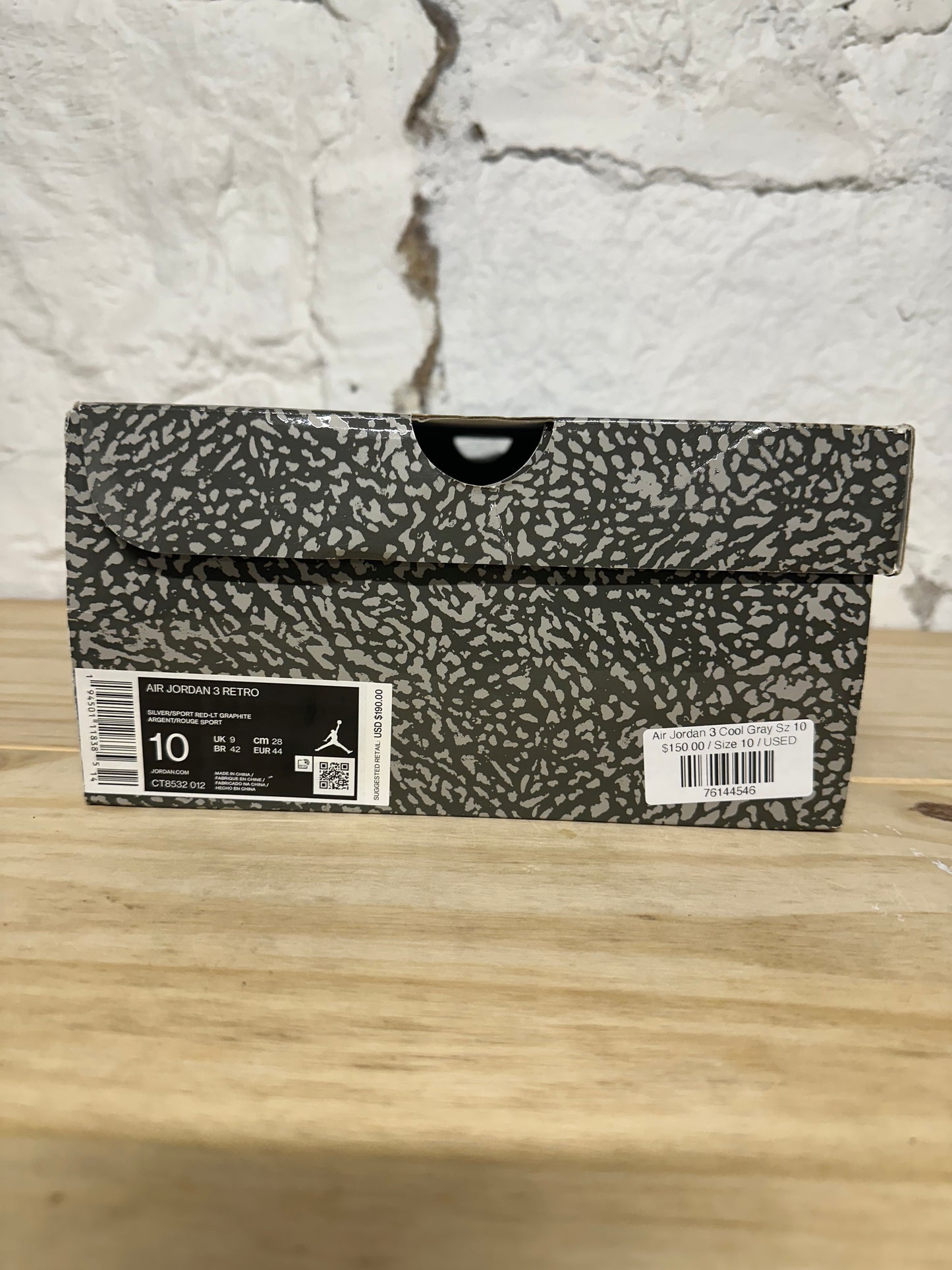 Air Jordan 3 Cool Grey Sz 10