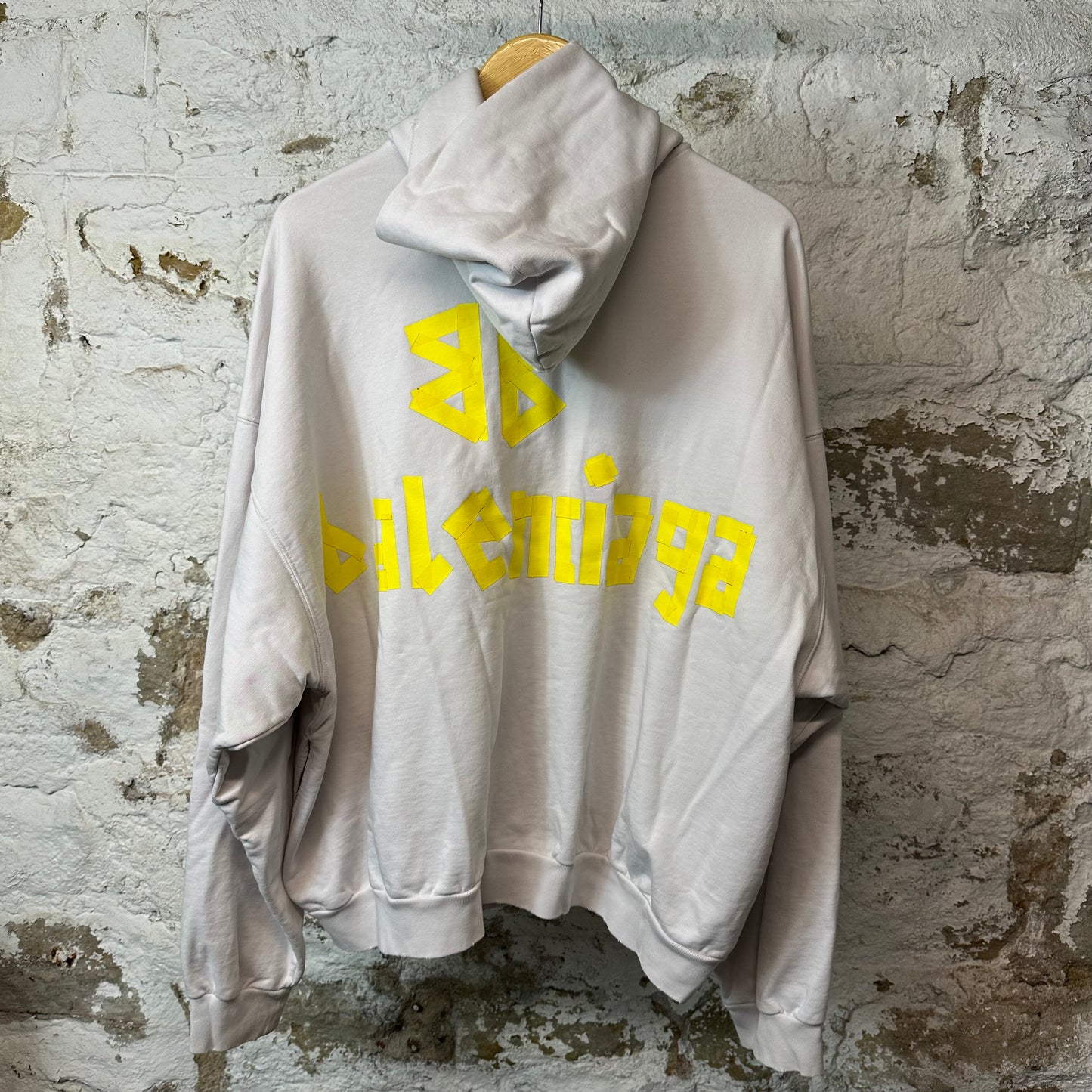 Balenciaga Green Tape Spellout Hoodie White Sz L