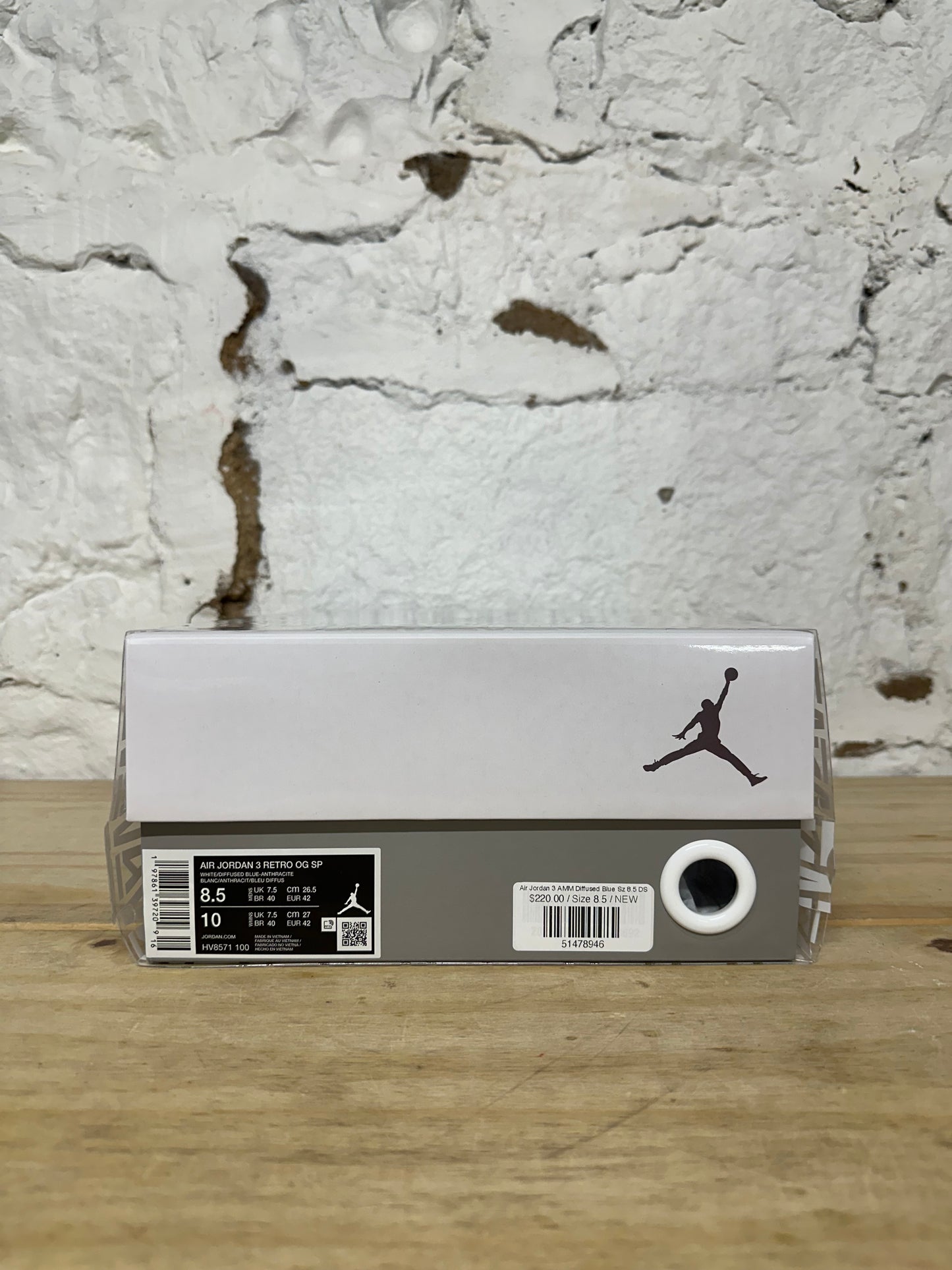 Air Jordan 3 A Ma Maniere Diffused Blue Sz 8.5 DS