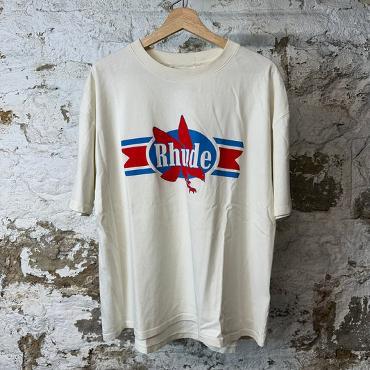 Rhude Chevron Logo White T-Shirt Sz L