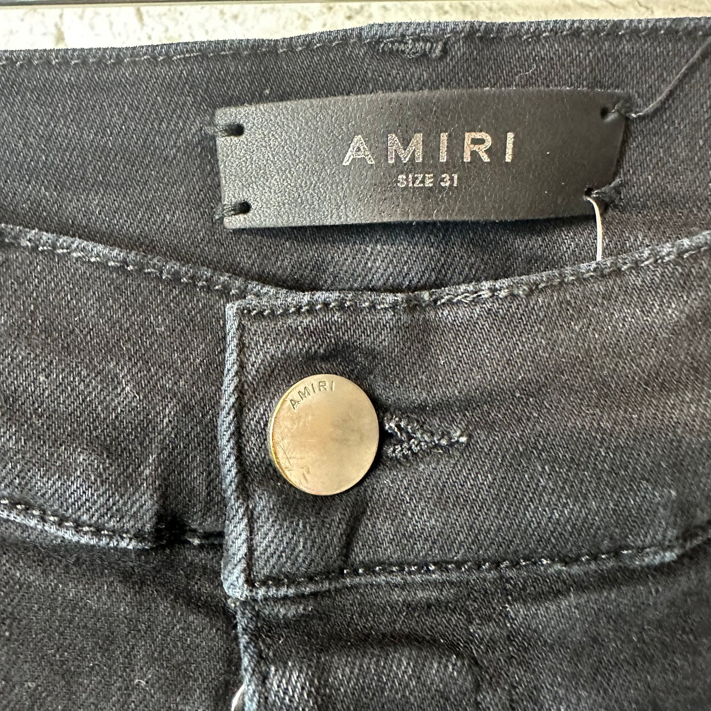 Amiri MX1 Cracked Pink Black Denim Jeans Sz 31