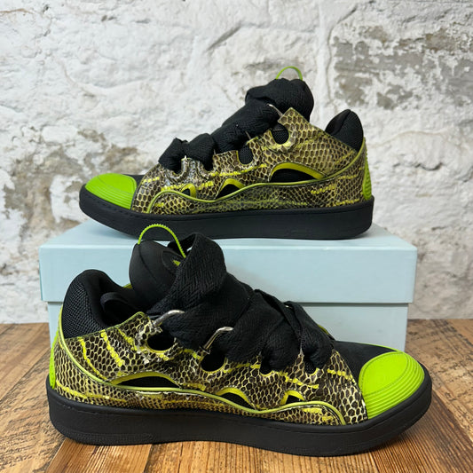 Lanvin Curb Neon Snakeskin Black Sneaker Sz 13 (46)