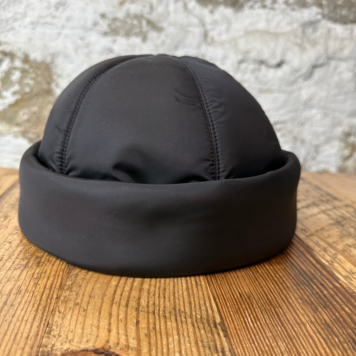 Prada Renylon Padded Black Beanie Sz XL