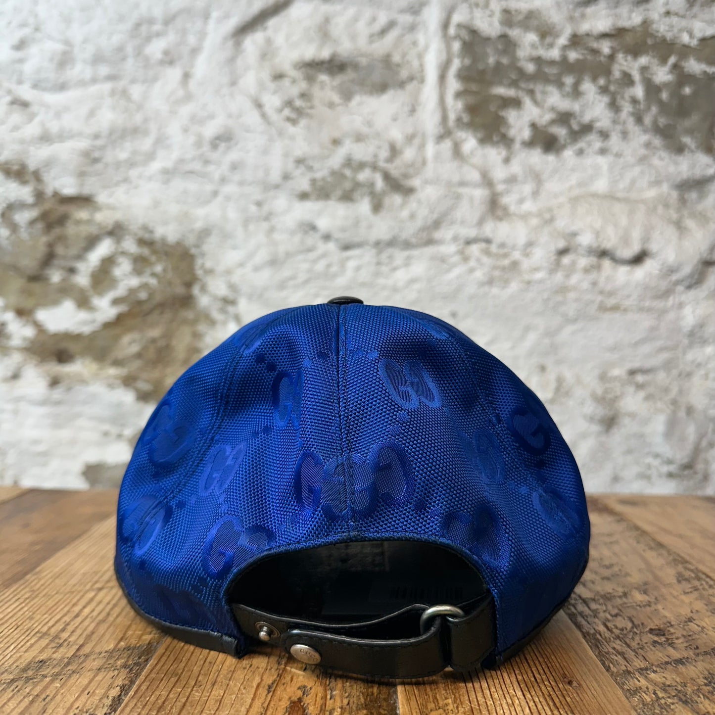 Gucci Blue Monogram Circle Logo Hat Sz L