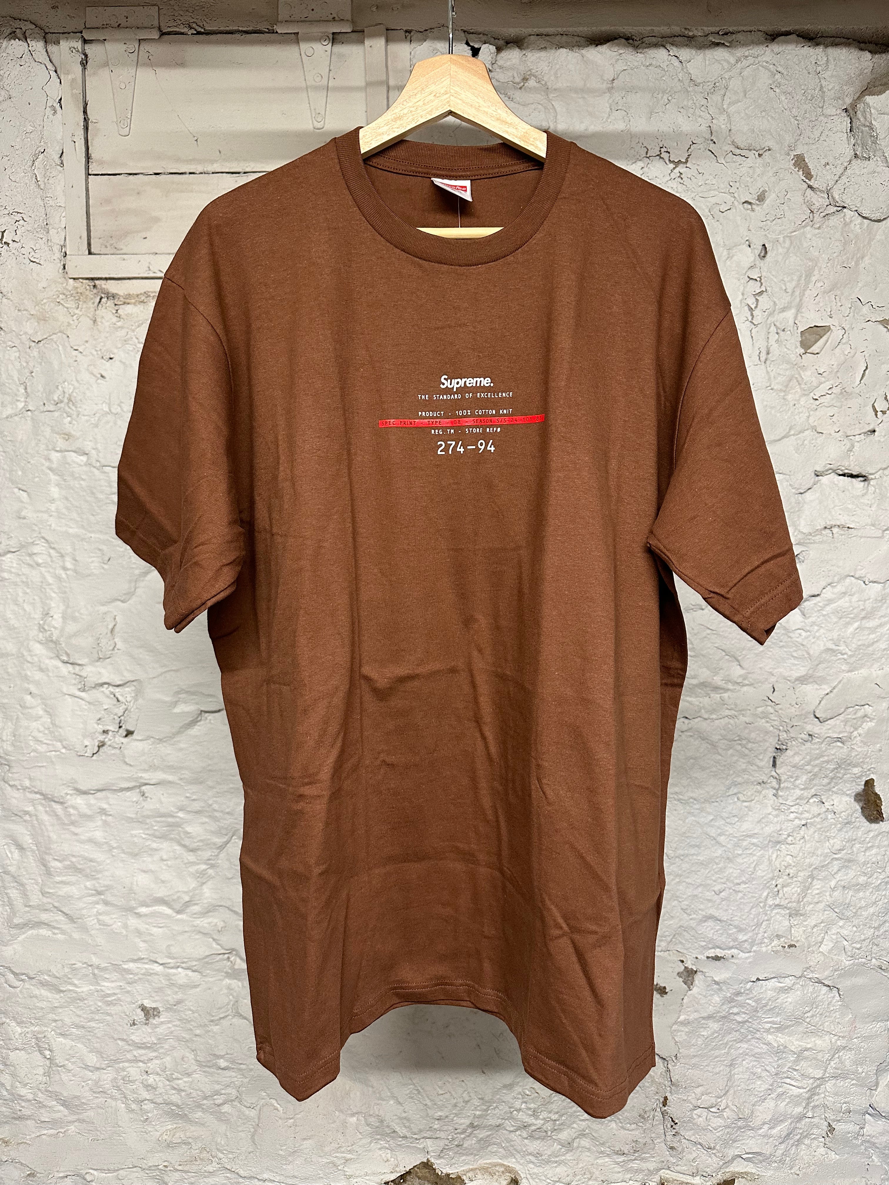 Supreme Standard Brown T-Shirt Sz XL DS