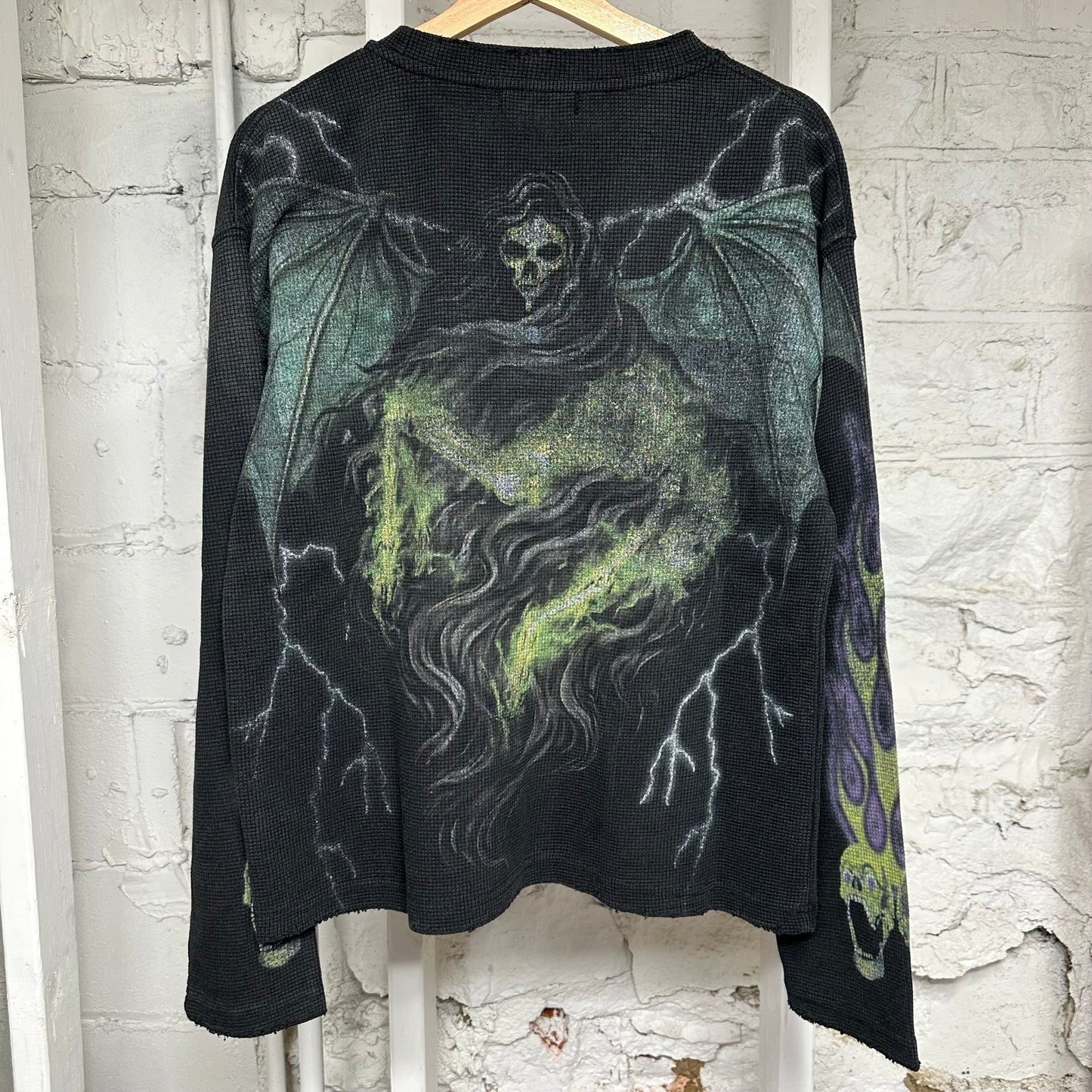 Vale Fuck You Black Thermal Long Sleeve T-Shirt Sz S