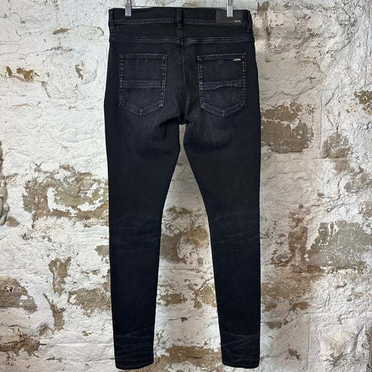 Amiri MX1 Camo Patch Black Denim Jeans Sz 32