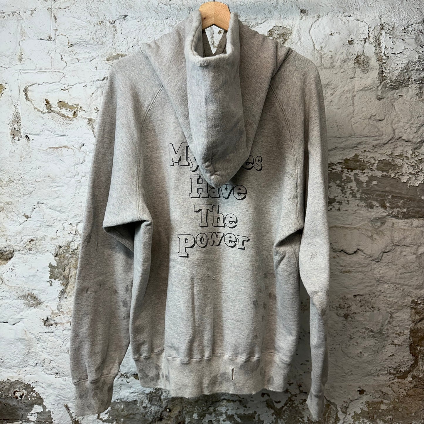 Saint Michael God Eye Hoodie Gray Sz L