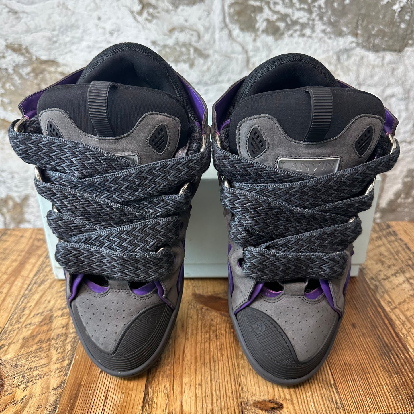 Lanvin Curb Charcoal Purple Sneaker Sz 11 (44)