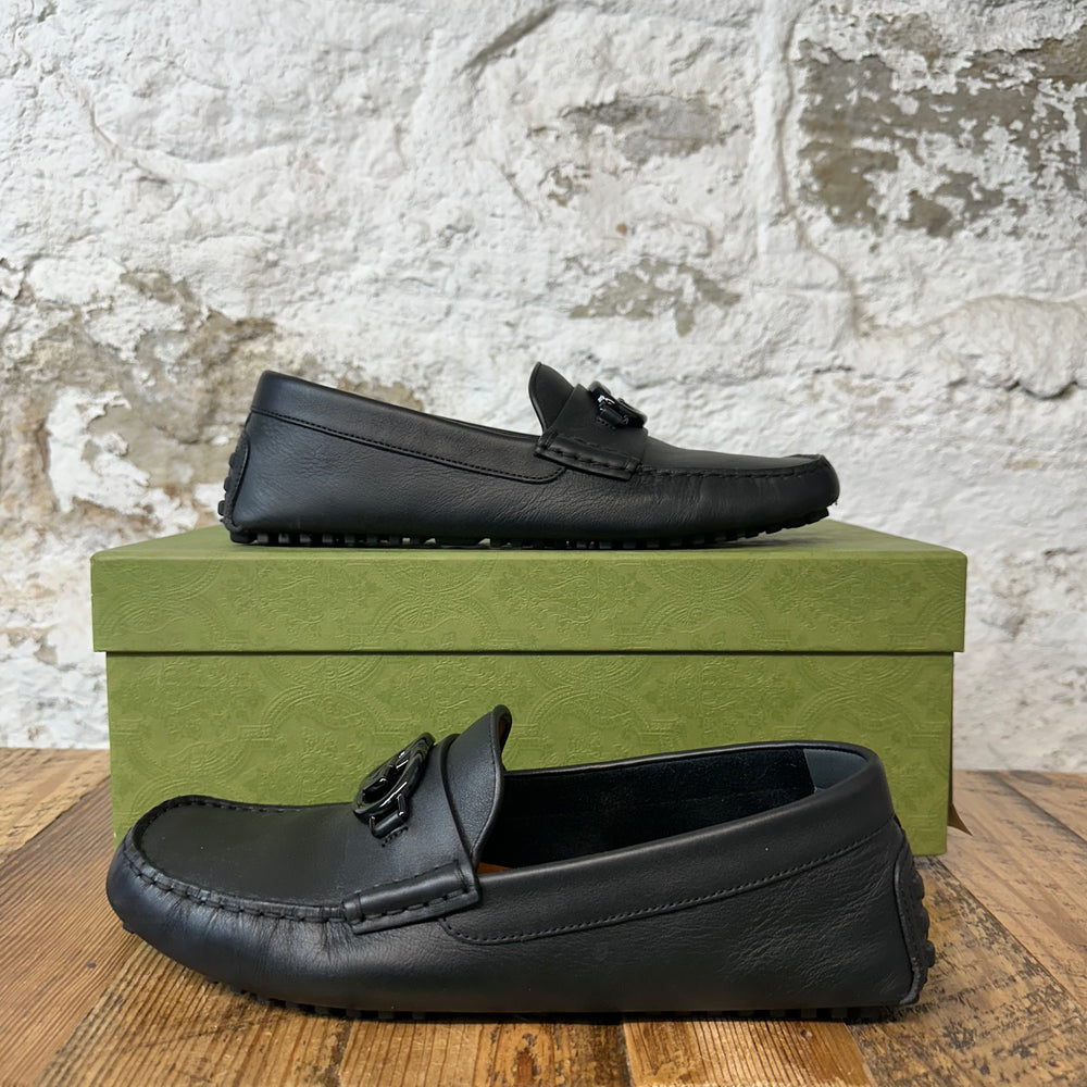 Gucci Interlocking G Driver Loafer Black Sz 8.5