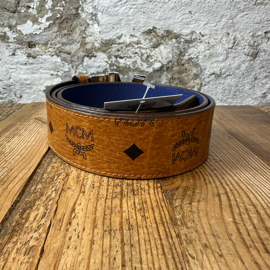 MCM Monogram Brown Blue Belt Sz (105)