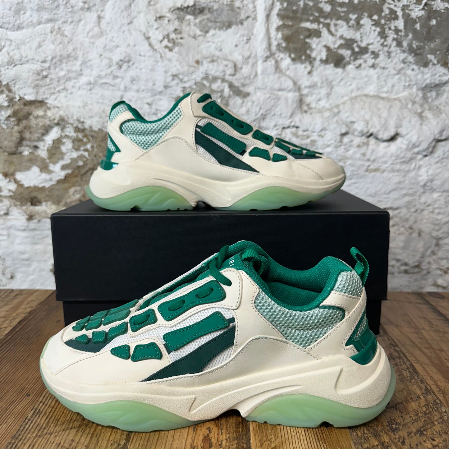 Amiri Green Bone Runner White Sneaker Sz 6.5 (39)