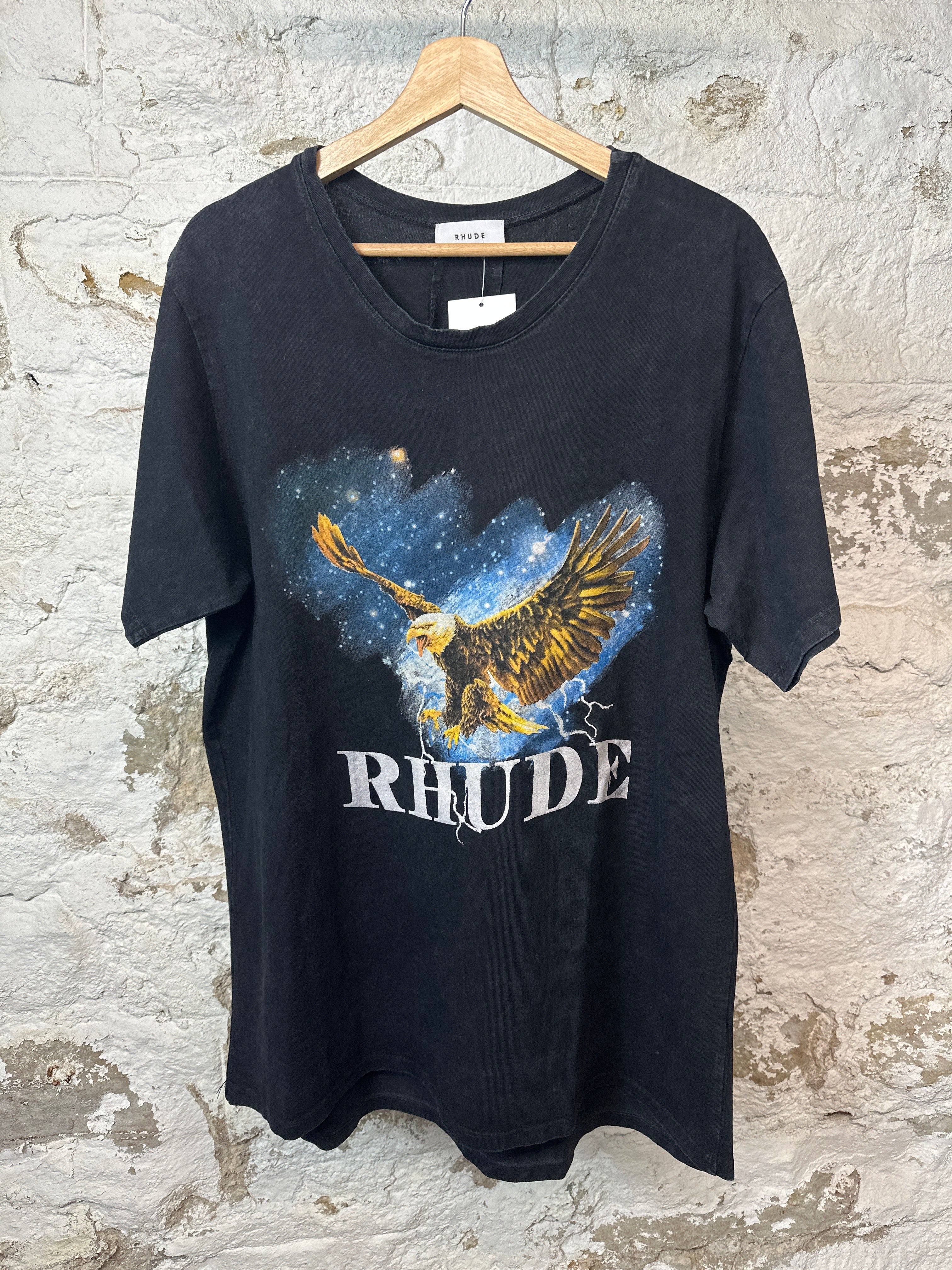 Rhude Eagle White Spell T-shirt Black Sz L