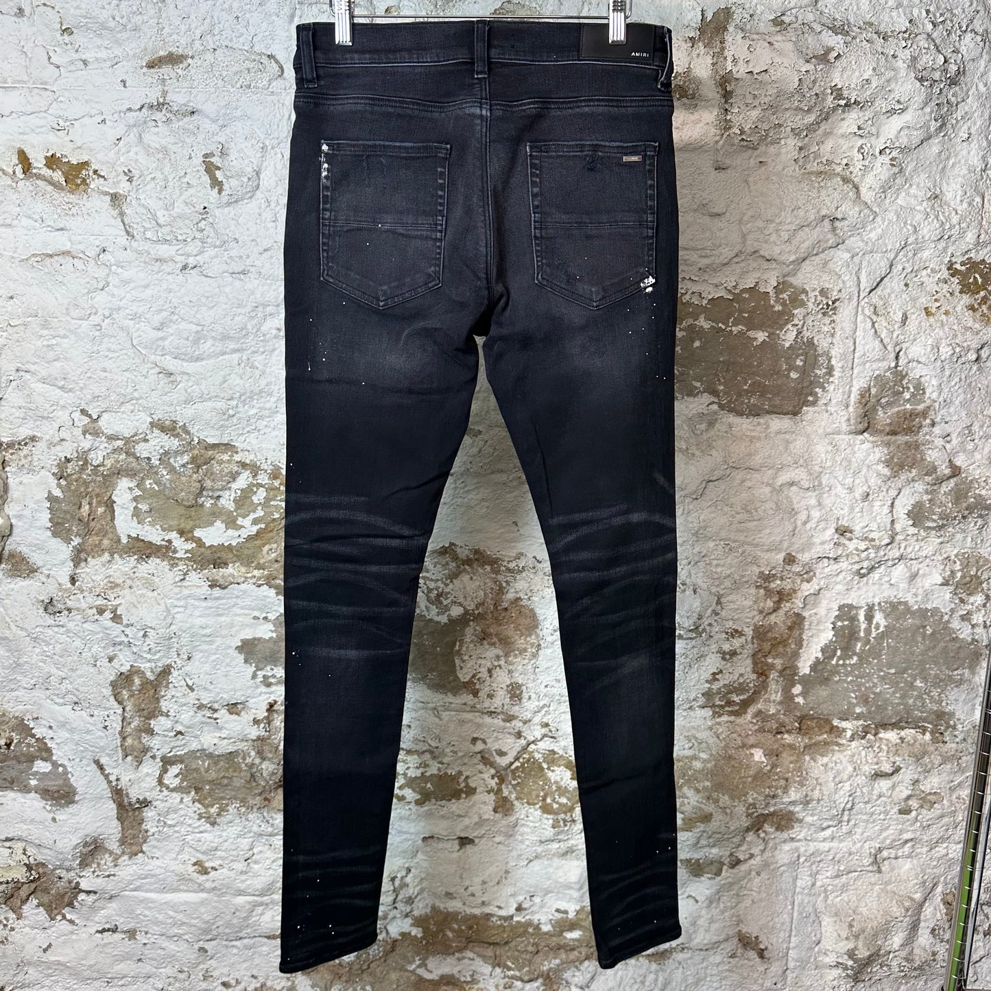 Amiri MX1 Brown Plaid Flannel Black Denim Jeans Sz 31