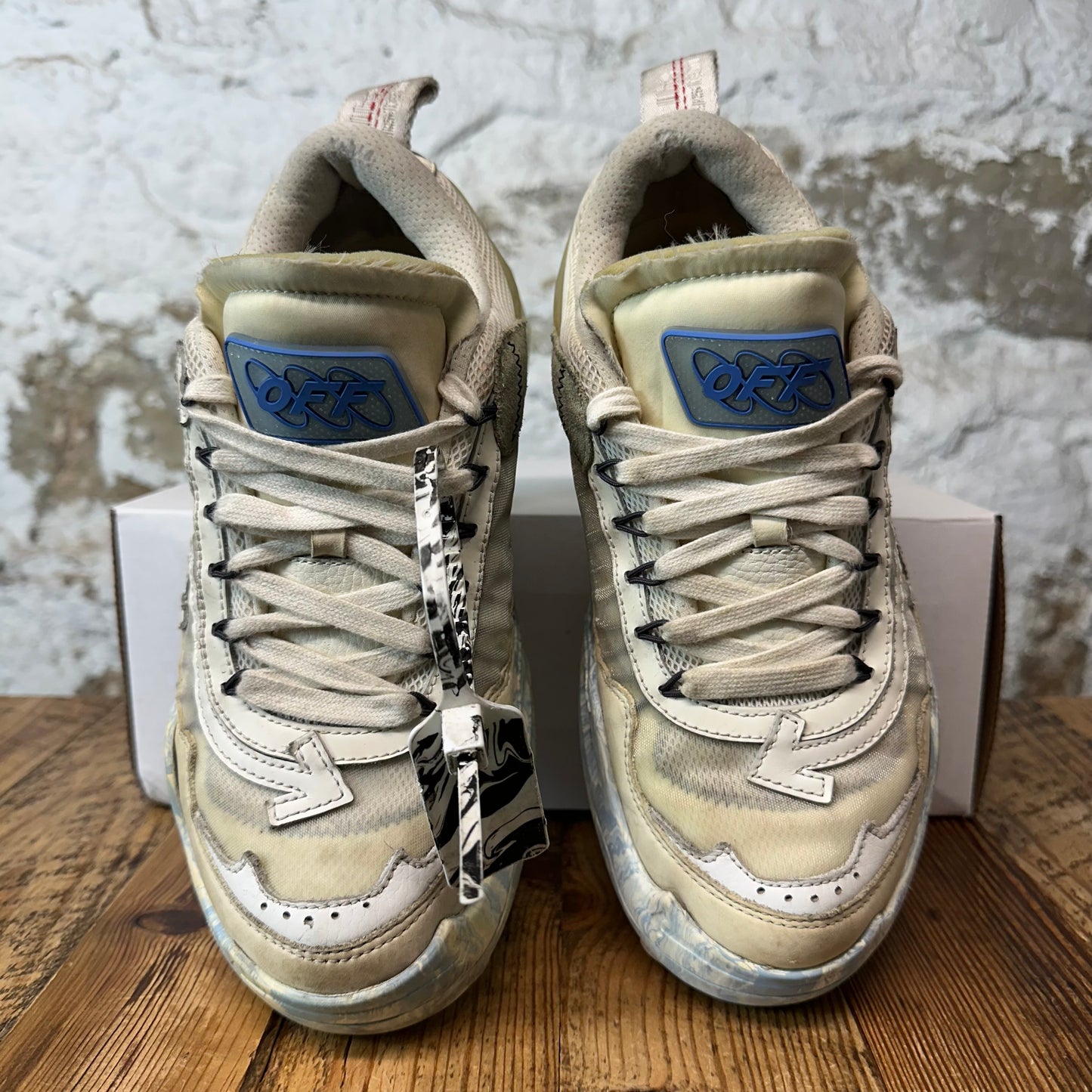 Off-White ODSY 1000 Cream Blue Sneaker Sz 9 (42)