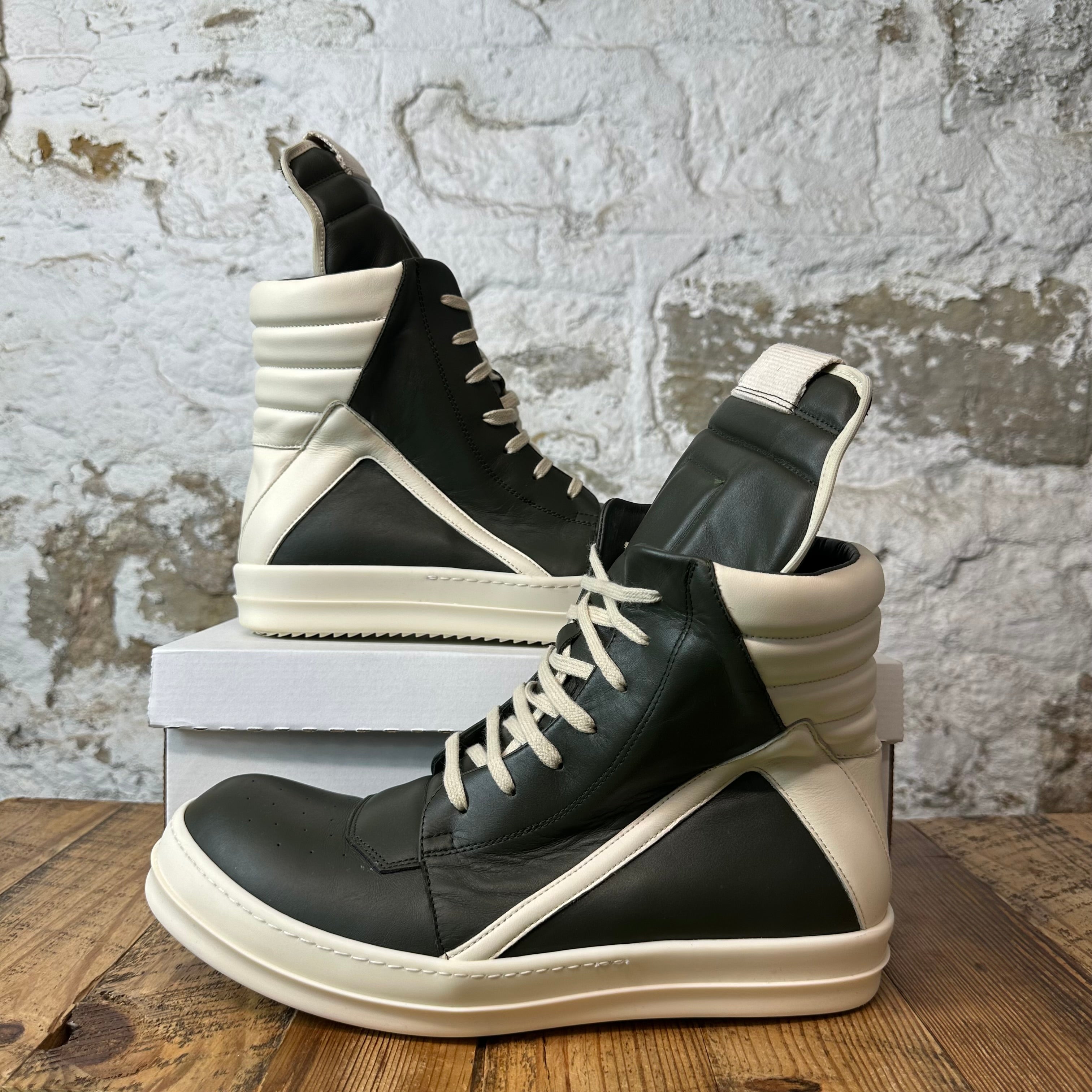Rick Owens Geobasket Forest Milk Sneaker Sz 12 (45)