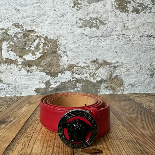 Versace Black Medusa Red Belt Sz (110/44)
