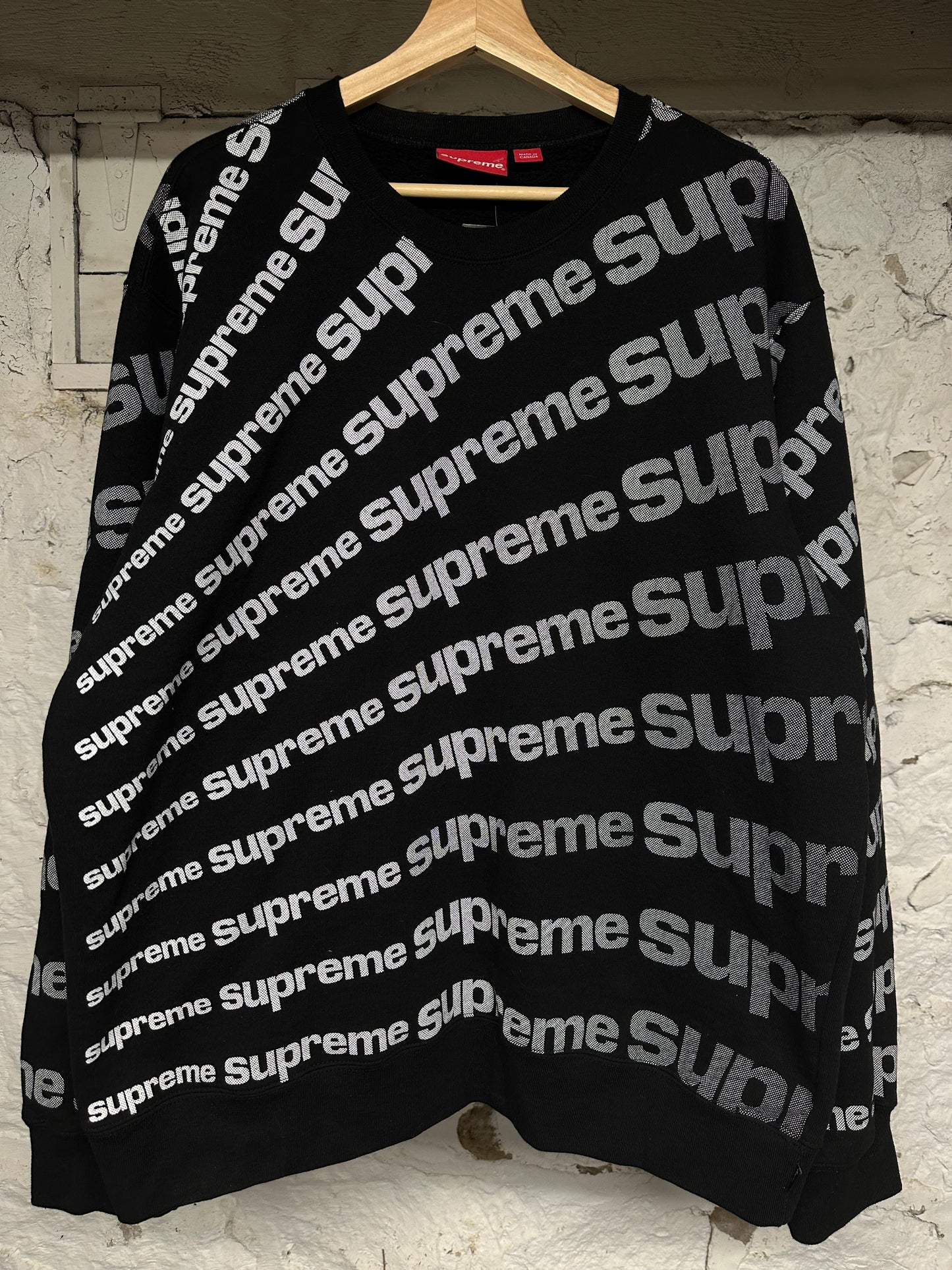 Supreme All Over Print Black Crewneck Sz XL